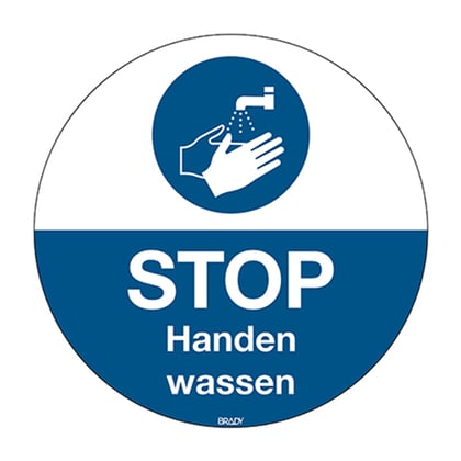 Brady pictogram voor vloermarkering  handen wassen 350mm 