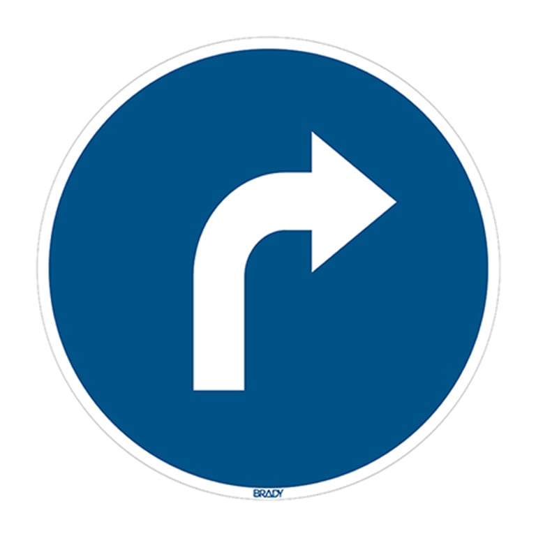 Brady pictogram voor vloermarkering naar rechts 350mm