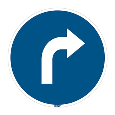 Brady pictogram voor vloermarkering  naar rechts 350mm