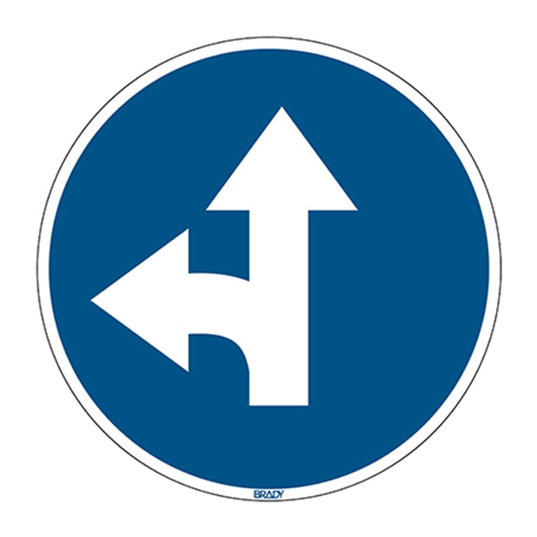 Brady pictogram voor vloermarkering rechtdoor en naar links 350mm
