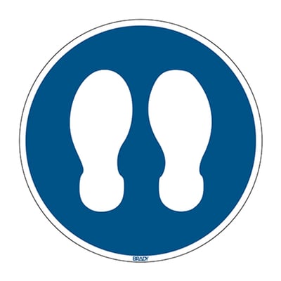 Brady pictogram voor vloermarkering  hier wachten blauw 350mm