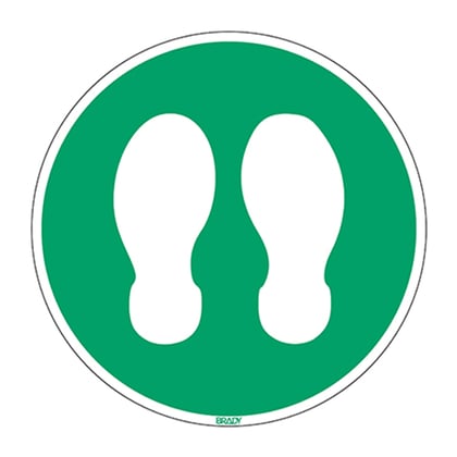 Brady pictogram voor vloermarkering  hier wachten groen 350mm