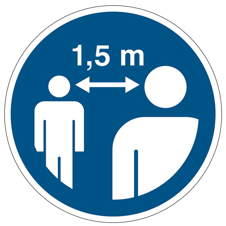 Brady sticker houd een veilige afstand van 1.5 meter