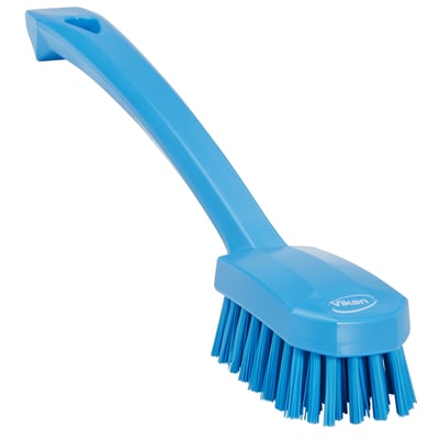 Vikan afwasborstel klein model hygiënisch blauw