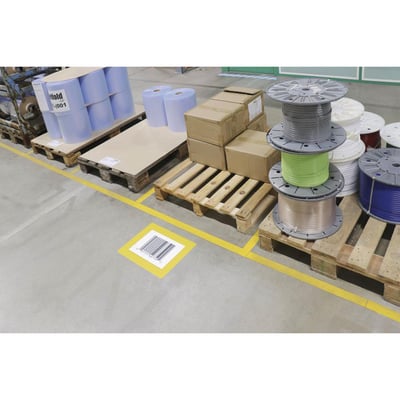 Brady zelfklevende documenthouder voor  vloermarkering geel A4 formaat