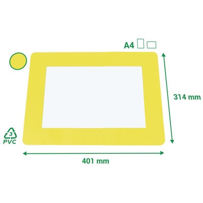Brady zelfklevende documenthouder voor  vloermarkering geel A4 formaat