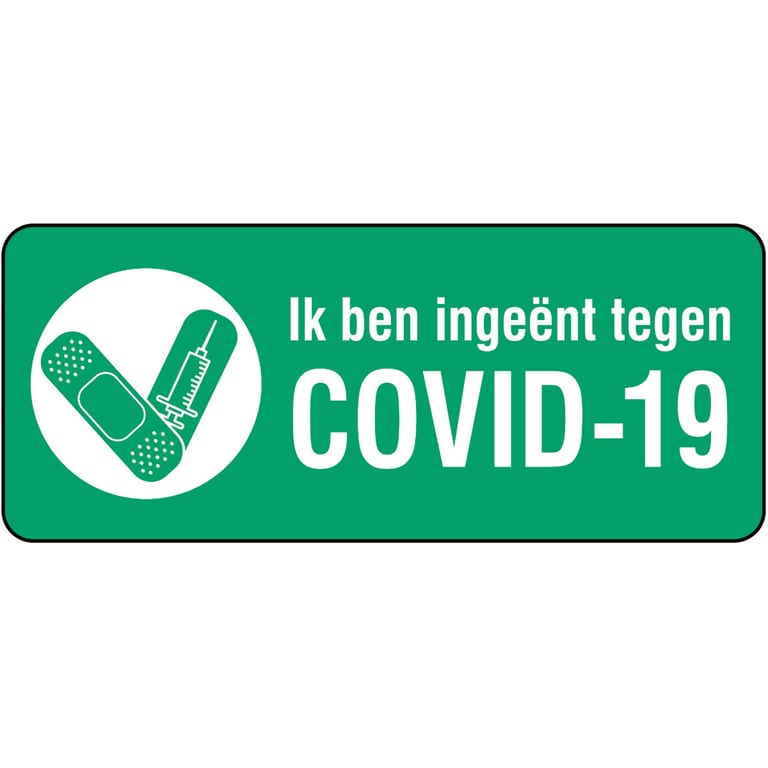 Brady sticker "ik ben ingeënt tegen COVID-19"