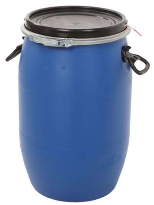 Kunststof ton 60ltr blauw zwart