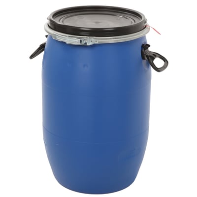 Kunststof ton 60ltr blauw zwart