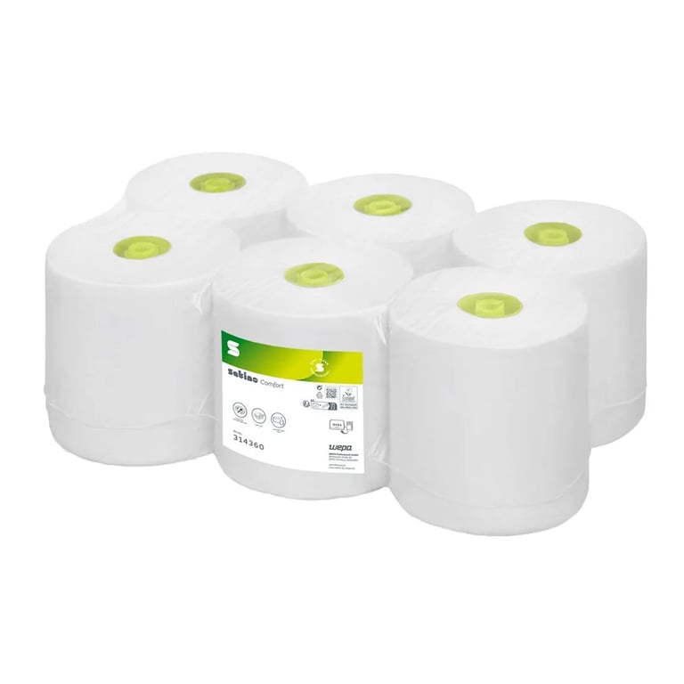 Satino Comfort Systeem handdoekrol 2-lgs 6x 150mtr wit