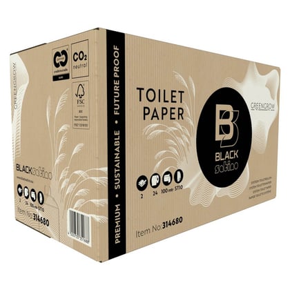 BlackSatino GreenGrow systeem toiletpapier 2lgs 9,8x14cm 712 vel 24 rollen