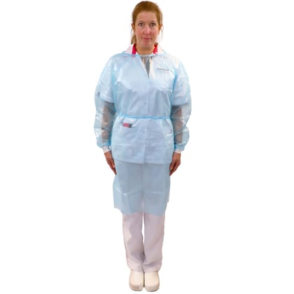 Isolatieschort 115x137cm PP met PE coating lange mouwen en manchet