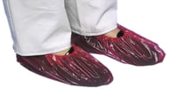 Schoenovertrek 36x15cm PE rood 100st