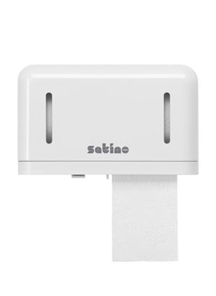 Satino toiletpapierdispenser voor standaard  toiletrollen horizontaal wit 
