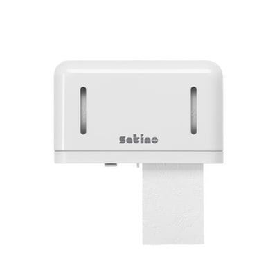 Satino toiletpapierdispenser voor standaard  toiletrollen horizontaal wit