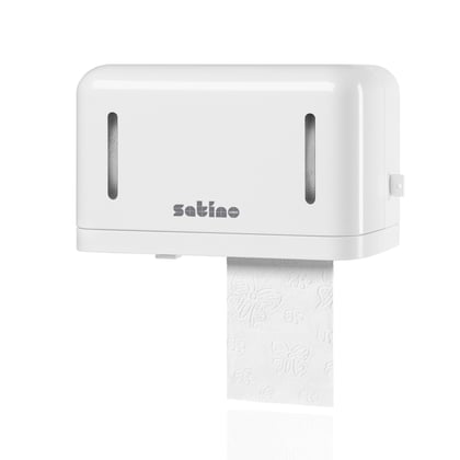 Satino toiletpapierdispenser voor standaard  toiletrollen horizontaal wit 