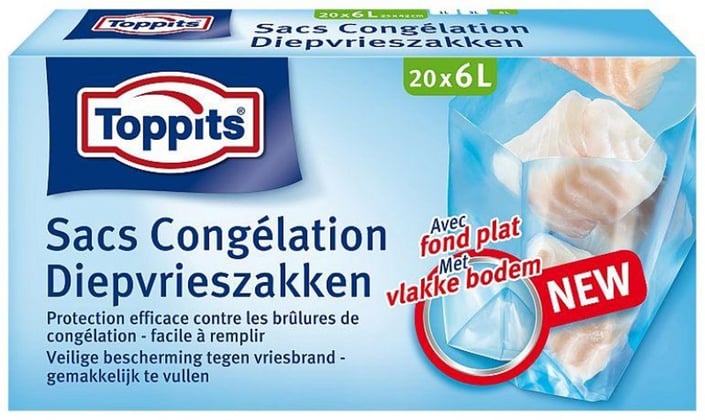 Toppits diepvrieszakjes 6ltr 20st