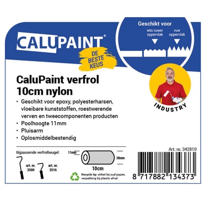 CaluPaint verfrol 10cm nylon wit 11mm poolhoogte 