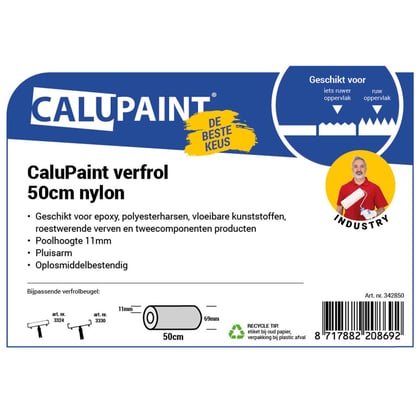 CaluPaint verfrol 50cm nylon wit 11mm poolhoogte in folie