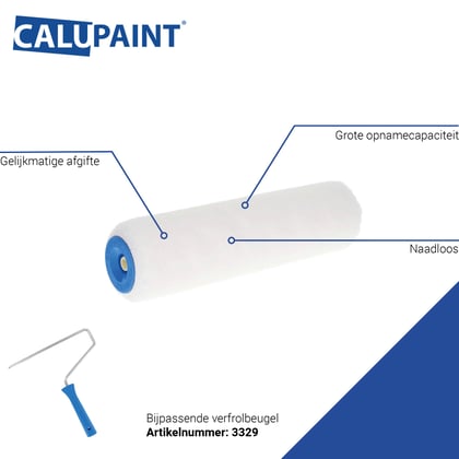 CaluPaint verfrol 25cm microvezel  wit 11mm poolhoogte in folie blister 5st