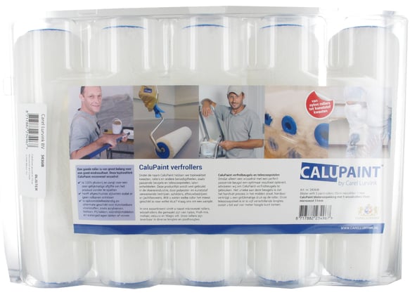 CaluPaint verfrol 25cm microvezel wit 11mm poolhoogte in folie blister 5st