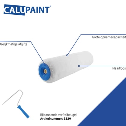 CaluPaint verfrol 25cm microvezel wit 11mm poolhoogte per stuk verpakt in een koker