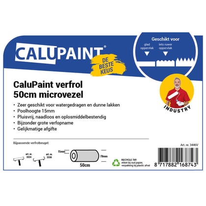 CaluPaint verfrol 50cm microvezel wit 15mm poolhoogte per stuk verpakt
