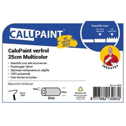 CaluPaint verfrol 25cm Multicolor wit/groen 18mm poolhoogte