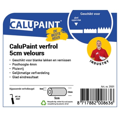 CaluPaint verfrol 5cm velours beige 4mm poolhoogte