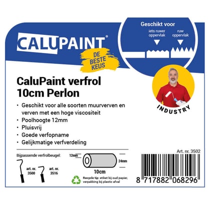 CaluPaint verfrol 10cm perlon wit 12mm poolhoogte