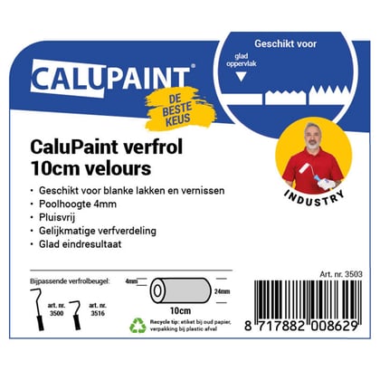 CaluPaint verfrol 10cm velours beige 4mm poolhoogte