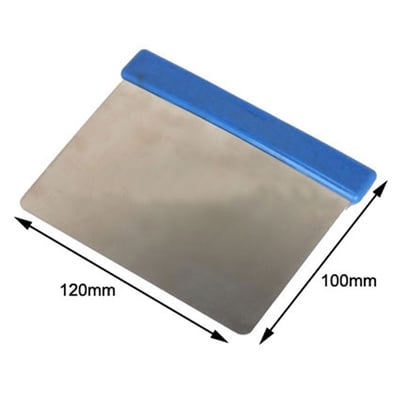 Detectamet kleine flexibele RVS handschraper detecteerbaar handvat 120mm blauw