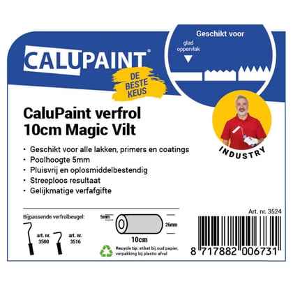 CaluPaint verfrol 10cm Magic Vilt  wit 5mm poolhoogte