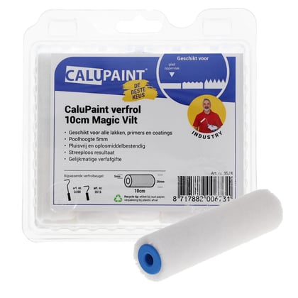 CaluPaint verfrol 10cm Magic Vilt  wit 5mm poolhoogte