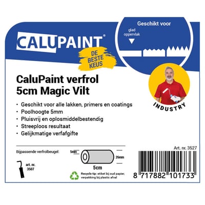 CaluPaint verfrol 5cm Magic Vilt  wit 5mm poolhoogte