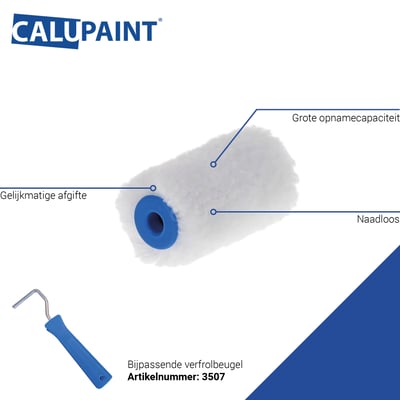 CaluPaint verfrol 5cm microvezel wit 8mm poolhoogte