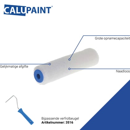 CaluPaint verfrol 10cm microvezel  wit 5mm poolhoogte