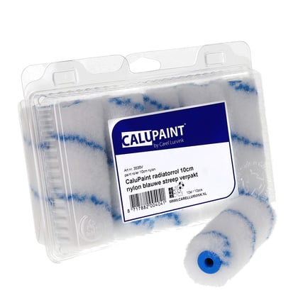 CaluPaint verfrol 10cm nylon blauwe streep 14mm poolhoogte verpakt in blister