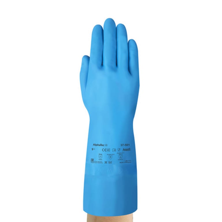 Ansell Versatouch 37-501 ongevoerd nitril handschoen blauw