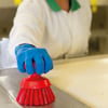 Vikan ronde werkborstel hard hygiënisch rood