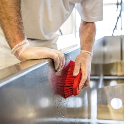 Vikan grote werkborstel hard rood