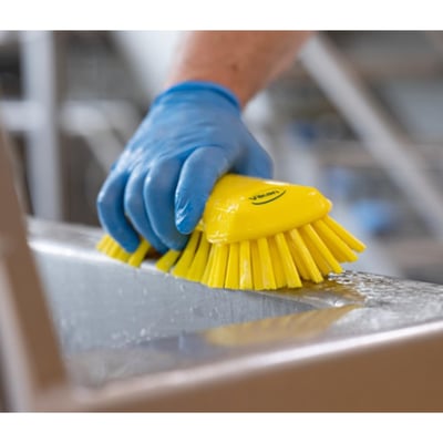 Vikan extra grote handborstel extra harde vezels  geel