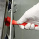 Vikan kleine borstel hard 150mm met schraper rood