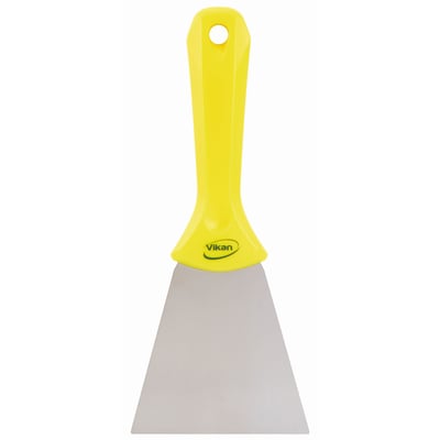 Vikan handschraper met RVS blad geel 100x235mm
