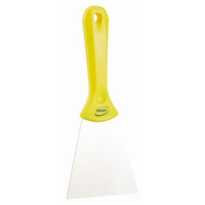 Vikan handschraper met RVS blad geel 100x235mm