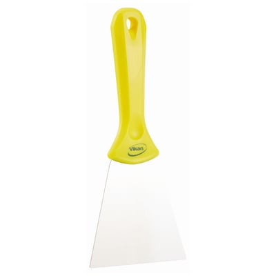 Vikan handschraper met RVS blad geel 100x235mm