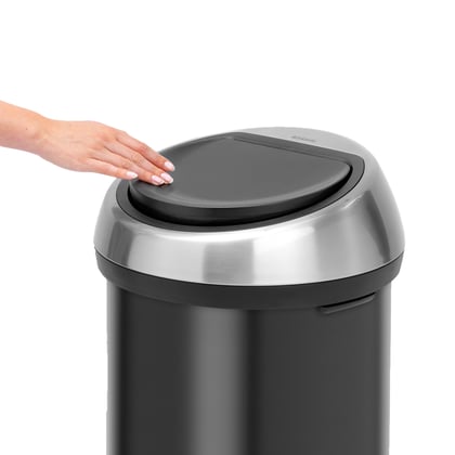 Brabantia Touch Bin 60ltr matt black/ matt steel fingerprint proof