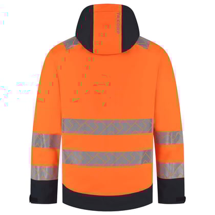 Tricorp Redefined Techshell high vis regenjas oranje blauw maat XS