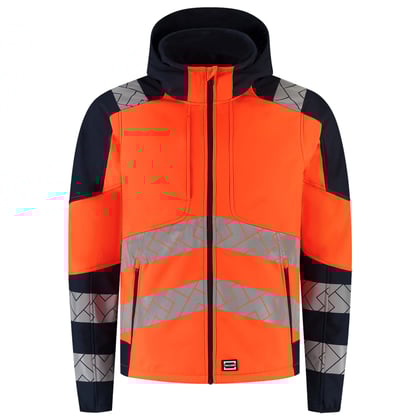 Tricorp Redefined high vis softshell met capuchon oranje blauw maat XS