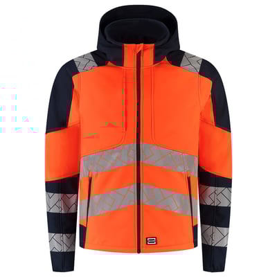 Tricorp Redefined high vis softshell met capuchon oranje blauw maat XS